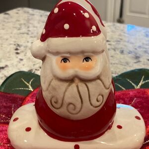 Johanna Parker Santa Claus Ceramic Napkin Sponge Holder Holiday Retro Trans Pac